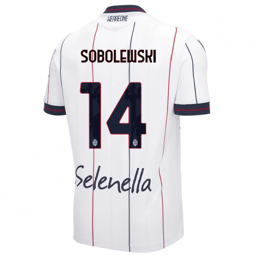 Danxen Barn Konrad Sobolewski #14 Vit Kungsblå Bortatröja Matchtröjor 2025/26 Tröjor T-Tröja