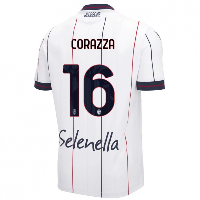 Danxen Barn Tommaso Corazza #16 Vit Kungsblå Bortatröja Matchtröjor 2025/26 Tröjor T-Tröja