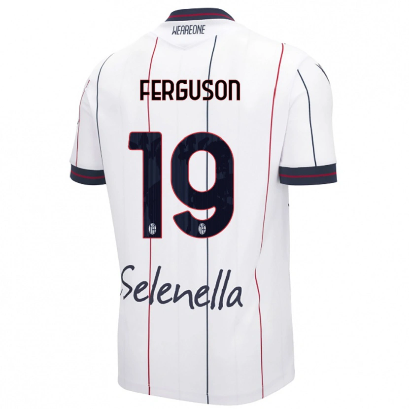 Danxen Barn Lewis Ferguson #19 Vit Kungsblå Bortatröja Matchtröjor 2025/26 Tröjor T-Tröja