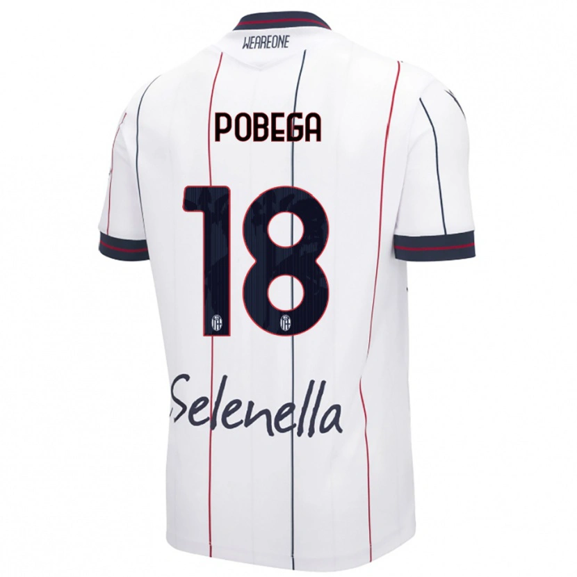 Danxen Barn Tommaso Pobega #18 Vit Kungsblå Bortatröja Matchtröjor 2025/26 Tröjor T-Tröja