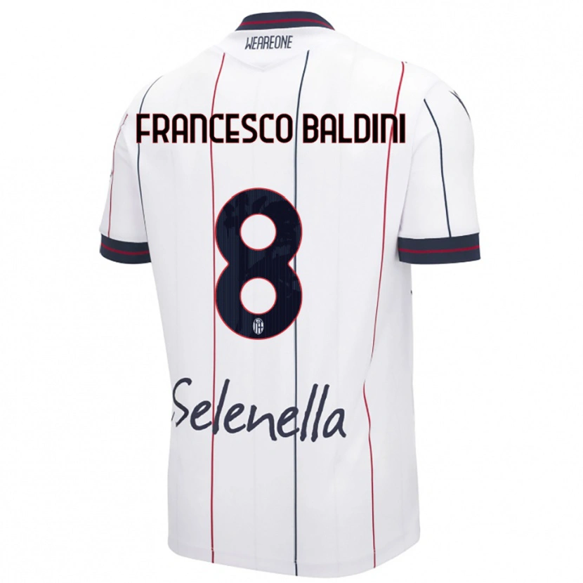 Danxen Barn Giovanni Francesco Baldini #8 Vit Kungsblå Bortatröja Matchtröjor 2025/26 Tröjor T-Tröja