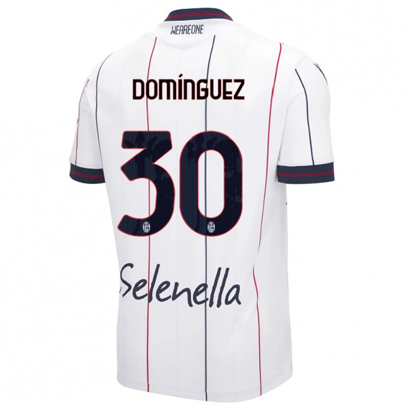 Danxen Barn Benja Domínguez #30 Vit Kungsblå Bortatröja Matchtröjor 2025/26 Tröjor T-Tröja