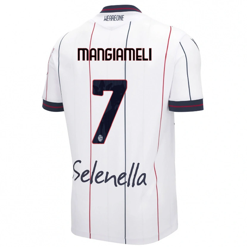 Danxen Barn Federico Mangiameli #7 Vit Kungsblå Bortatröja Matchtröjor 2025/26 Tröjor T-Tröja