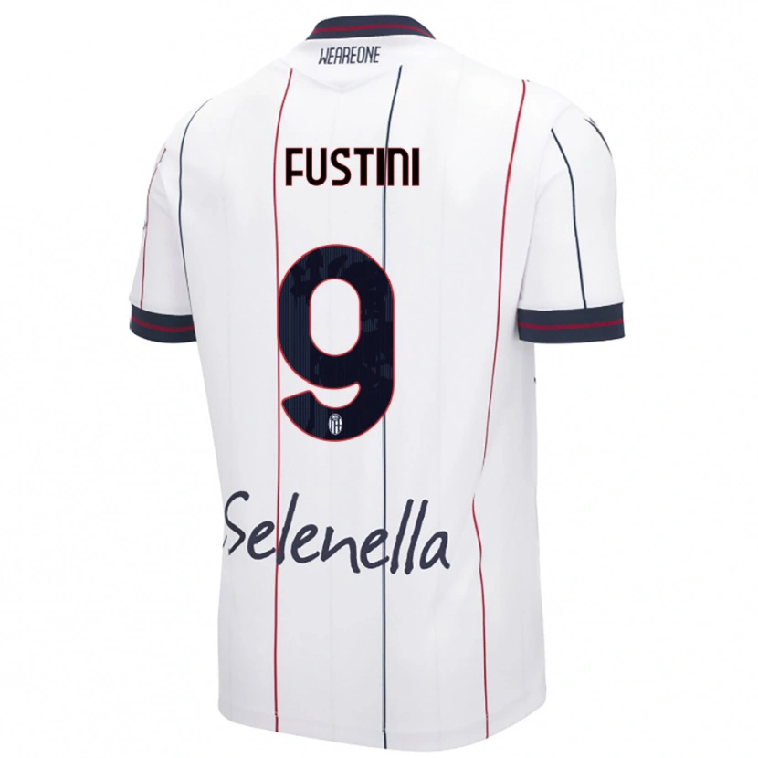 Danxen Barn Kevin Fustini #9 Vit Kungsblå Bortatröja Matchtröjor 2025/26 Tröjor T-Tröja