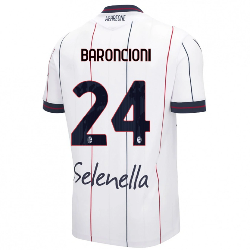 Danxen Barn Davide Baroncioni #24 Vit Kungsblå Bortatröja Matchtröjor 2025/26 Tröjor T-Tröja