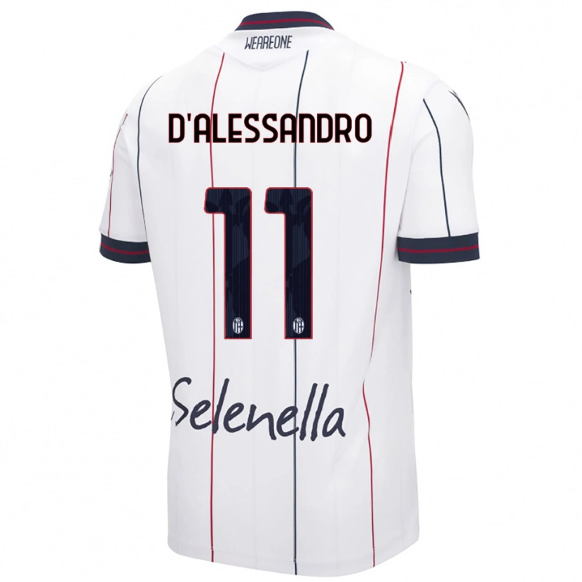Danxen Barn Giuliano D'alessandro #11 Vit Kungsblå Bortatröja Matchtröjor 2025/26 Tröjor T-Tröja