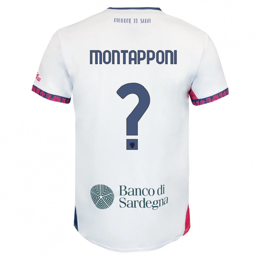 Danxen Barn Leonardo Montapponi #0 Vit Marinblå Röd Bortatröja Matchtröjor 2025/26 Tröjor T-Tröja