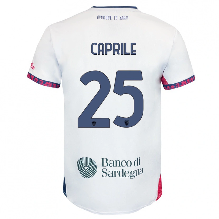 Danxen Barn Elia Caprile #25 Vit Marinblå Röd Bortatröja Matchtröjor 2025/26 Tröjor T-Tröja