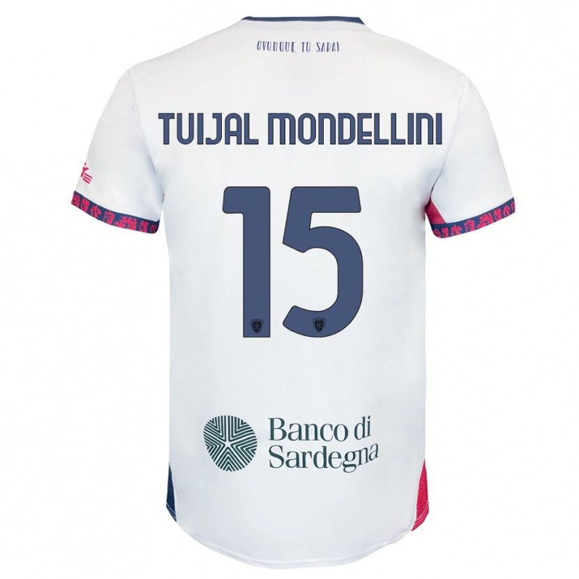 Danxen Barn Luca Tuijai Mondellini #15 Vit Marinblå Röd Bortatröja Matchtröjor 2025/26 Tröjor T-Tröja
