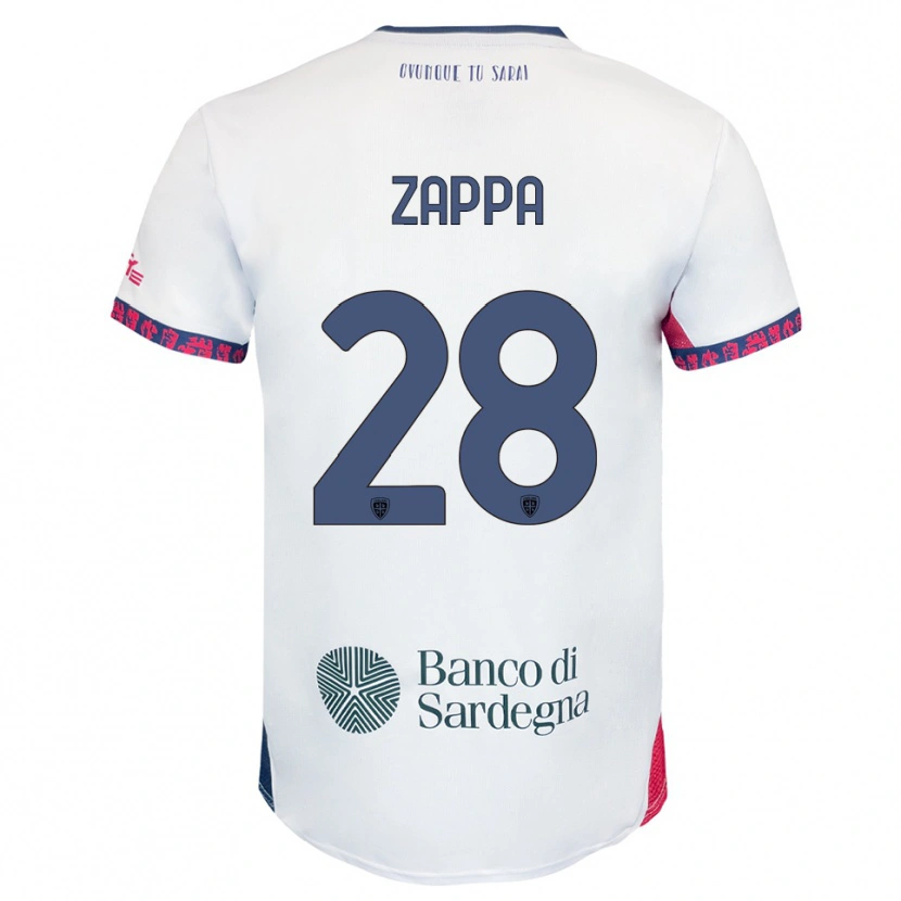 Danxen Barn Gabriele Zappa #28 Vit Marinblå Röd Bortatröja Matchtröjor 2025/26 Tröjor T-Tröja