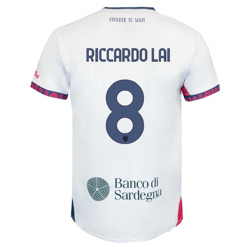 Danxen Barn Riccardo Lai #8 Vit Marinblå Röd Bortatröja Matchtröjor 2025/26 Tröjor T-Tröja