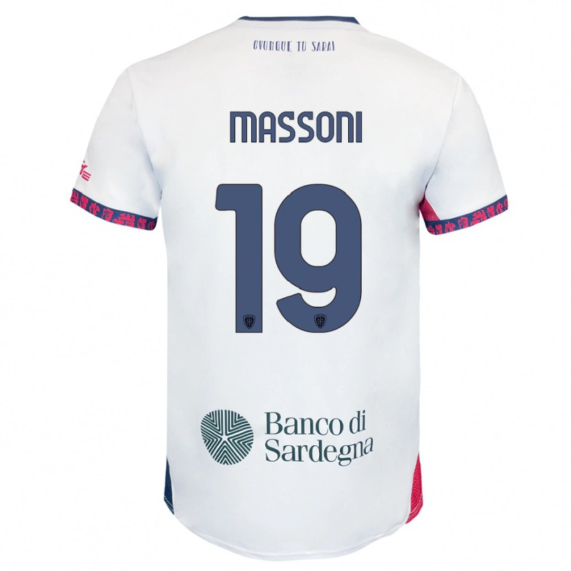Danxen Barn Nicholas Massoni #19 Vit Marinblå Röd Bortatröja Matchtröjor 2025/26 Tröjor T-Tröja