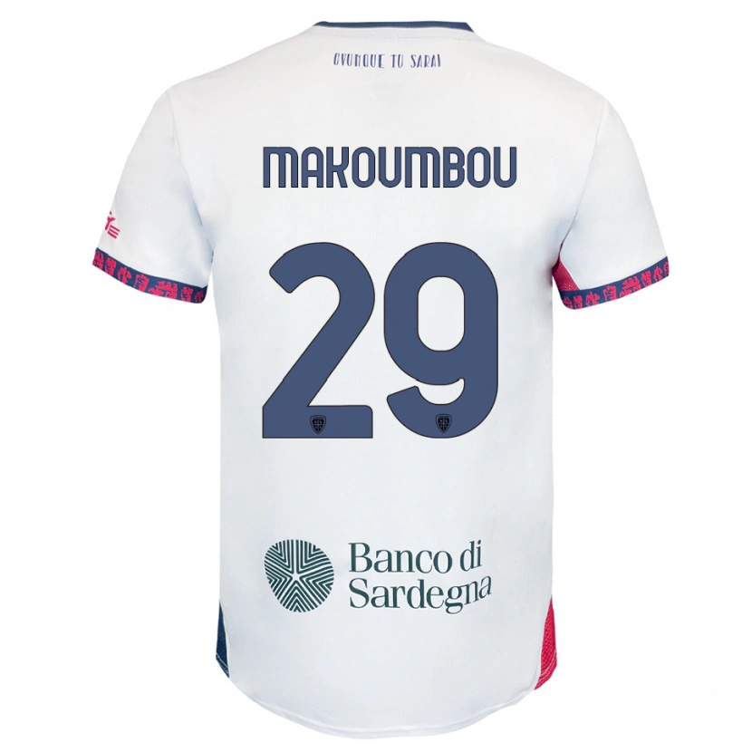 Danxen Barn Antoine Makoumbou #29 Vit Marinblå Röd Bortatröja Matchtröjor 2025/26 Tröjor T-Tröja