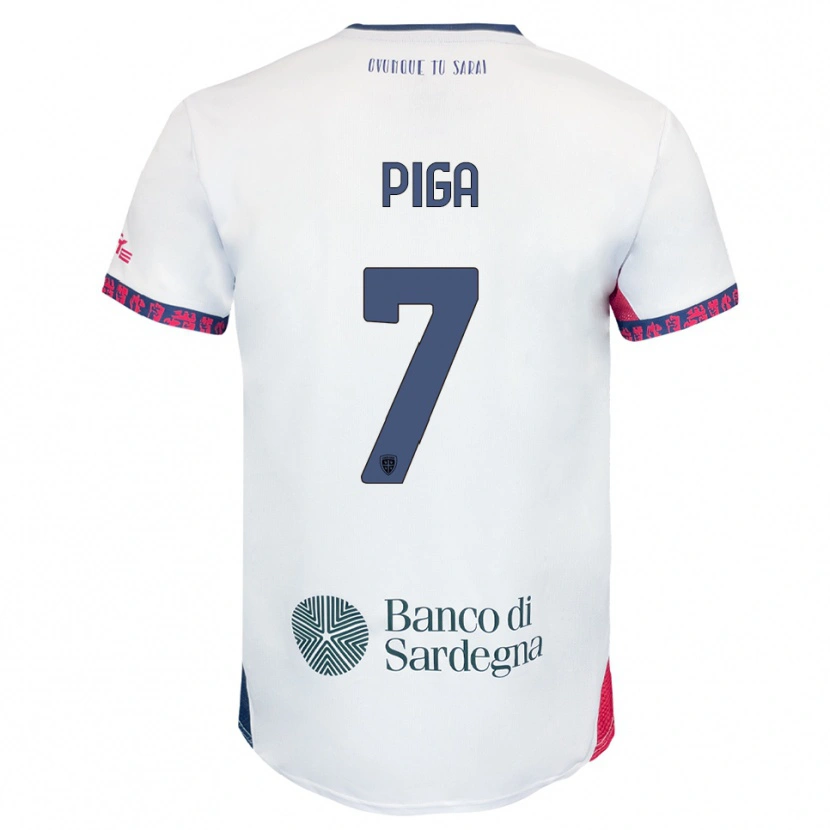 Danxen Barn Renato Piga #7 Vit Marinblå Röd Bortatröja Matchtröjor 2025/26 Tröjor T-Tröja