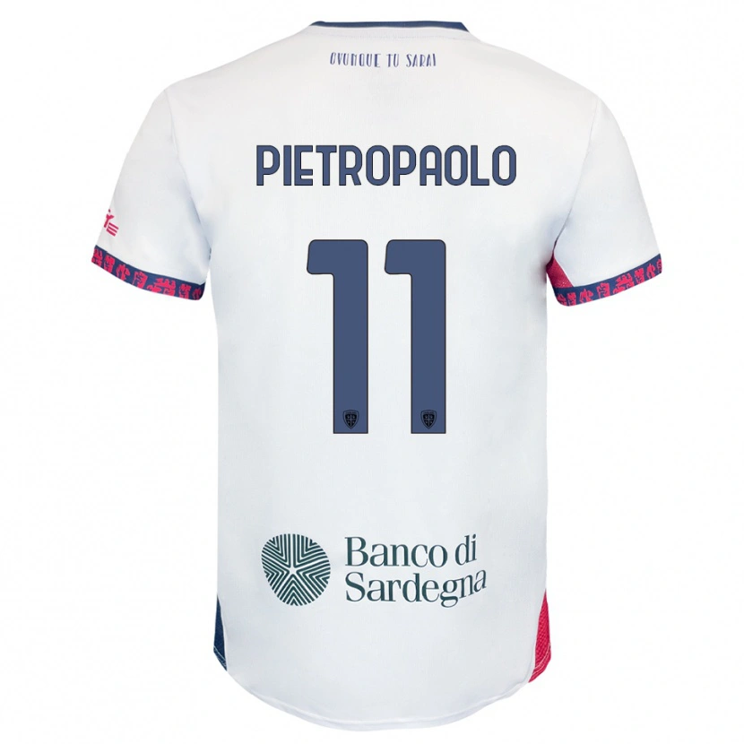 Danxen Barn Mario Pietropaolo #11 Vit Marinblå Röd Bortatröja Matchtröjor 2025/26 Tröjor T-Tröja