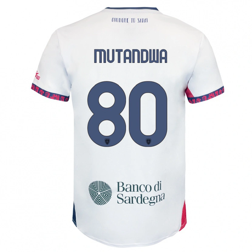 Danxen Barn Kingstone Mutandwa #80 Vit Marinblå Röd Bortatröja Matchtröjor 2025/26 Tröjor T-Tröja