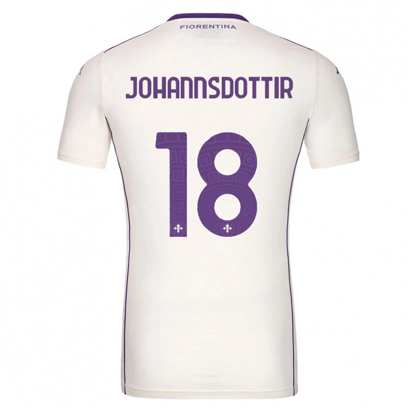 Danxen Barn Alexandra Johannsdottir #18 Vit Lila Röd Bortatröja Matchtröjor 2025/26 Tröjor T-Tröja