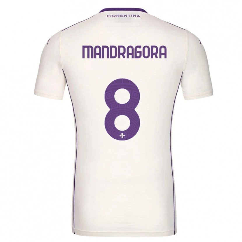 Danxen Barn Rolando Mandragora #8 Vit Lila Röd Bortatröja Matchtröjor 2025/26 Tröjor T-Tröja