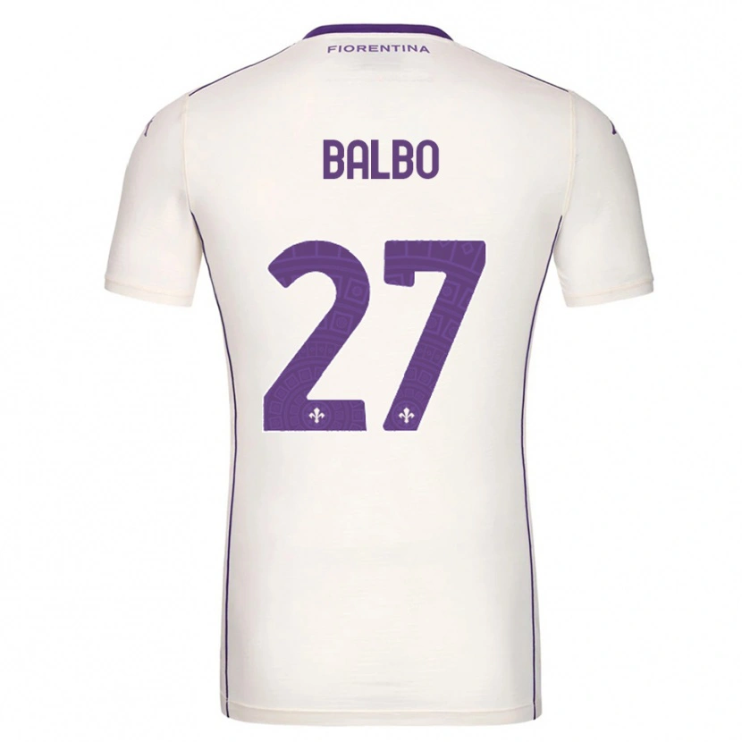 Danxen Barn Luis Balbo #27 Vit Lila Röd Bortatröja Matchtröjor 2025/26 Tröjor T-Tröja