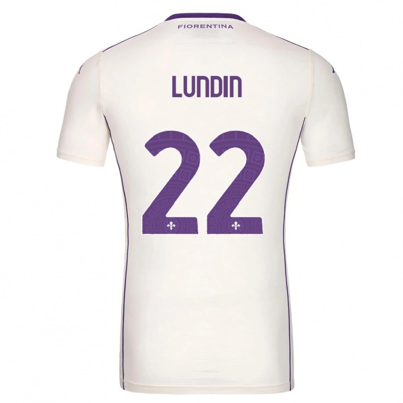 Danxen Barn Karin Lundin #22 Vit Lila Röd Bortatröja Matchtröjor 2025/26 Tröjor T-Tröja