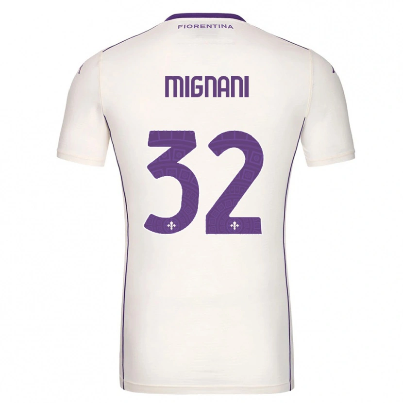 Danxen Barn Carlo Mignani #32 Vit Lila Röd Bortatröja Matchtröjor 2025/26 Tröjor T-Tröja