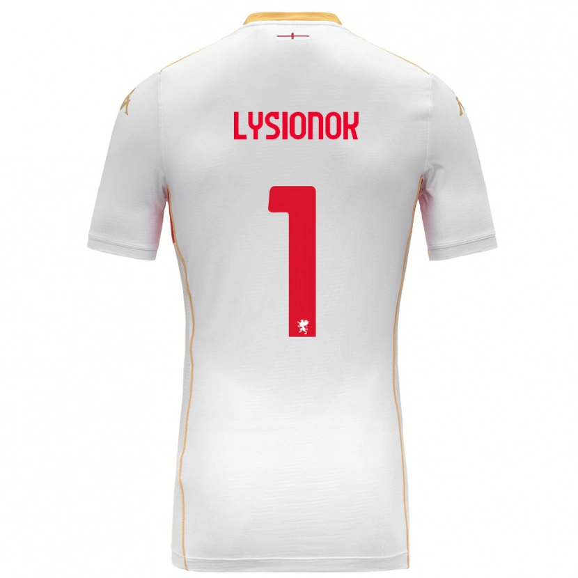 Danxen Barn Ernestas Lysionok #1 Vit Röd Bortatröja Matchtröjor 2025/26 Tröjor T-Tröja