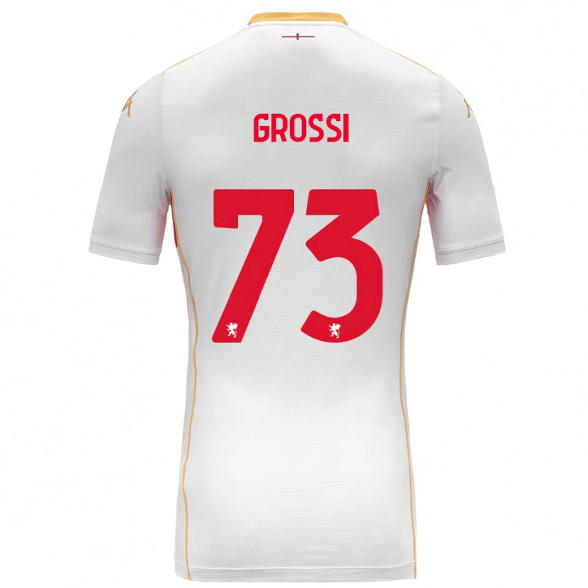 Danxen Barn Jacopo Grossi #73 Vit Röd Bortatröja Matchtröjor 2025/26 Tröjor T-Tröja
