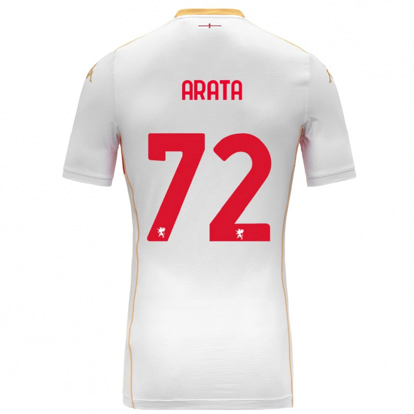 Danxen Barn Stefano Arata #72 Vit Röd Bortatröja Matchtröjor 2025/26 Tröjor T-Tröja