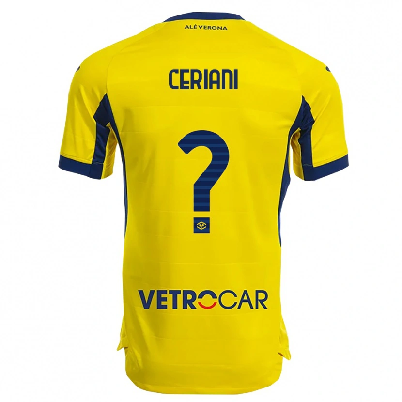 Danxen Barn Filippo Ceriani #0 Gul Marinblå Bortatröja Matchtröjor 2025/26 Tröjor T-Tröja