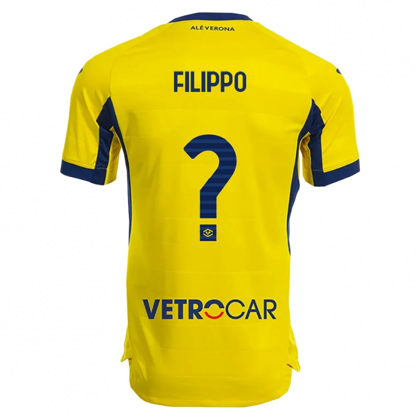 Danxen Barn Filippo Minucelli #0 Gul Marinblå Bortatröja Matchtröjor 2025/26 Tröjor T-Tröja