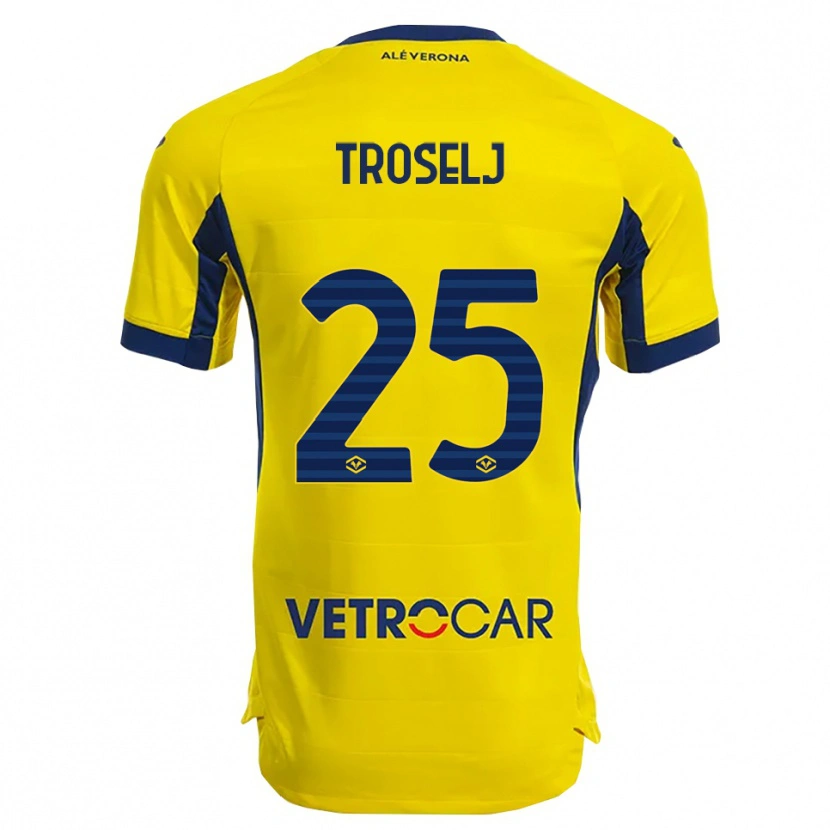 Danxen Barn Ethan Troselj #25 Gul Marinblå Bortatröja Matchtröjor 2025/26 Tröjor T-Tröja