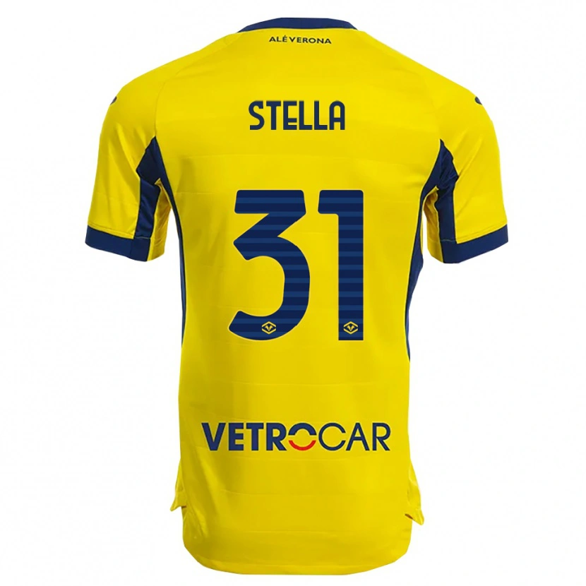Danxen Barn Kevin Stella #31 Gul Marinblå Bortatröja Matchtröjor 2025/26 Tröjor T-Tröja