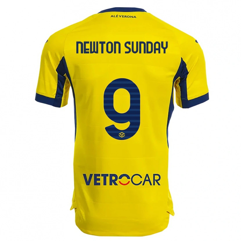 Danxen Barn Eloghosa Newton Sunday #9 Gul Marinblå Bortatröja Matchtröjor 2025/26 Tröjor T-Tröja
