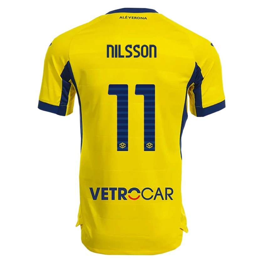 Danxen Barn Sara Nilsson #11 Gul Marinblå Bortatröja Matchtröjor 2025/26 Tröjor T-Tröja