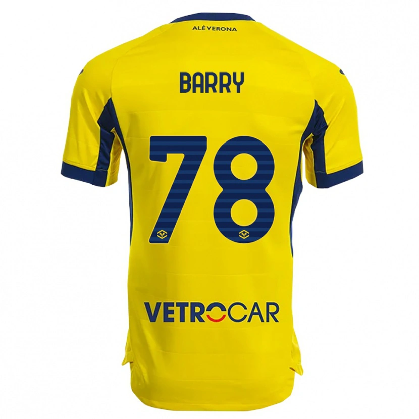 Danxen Barn Oumar Barry #78 Gul Marinblå Bortatröja Matchtröjor 2025/26 Tröjor T-Tröja