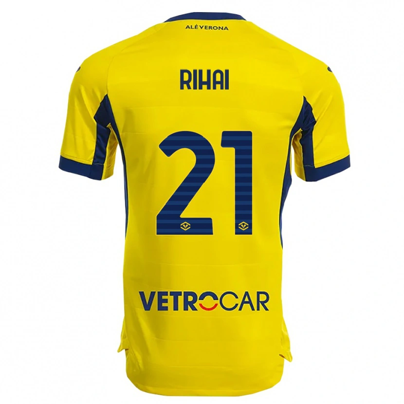 Danxen Barn Aiman Rihai #21 Gul Marinblå Bortatröja Matchtröjor 2025/26 Tröjor T-Tröja
