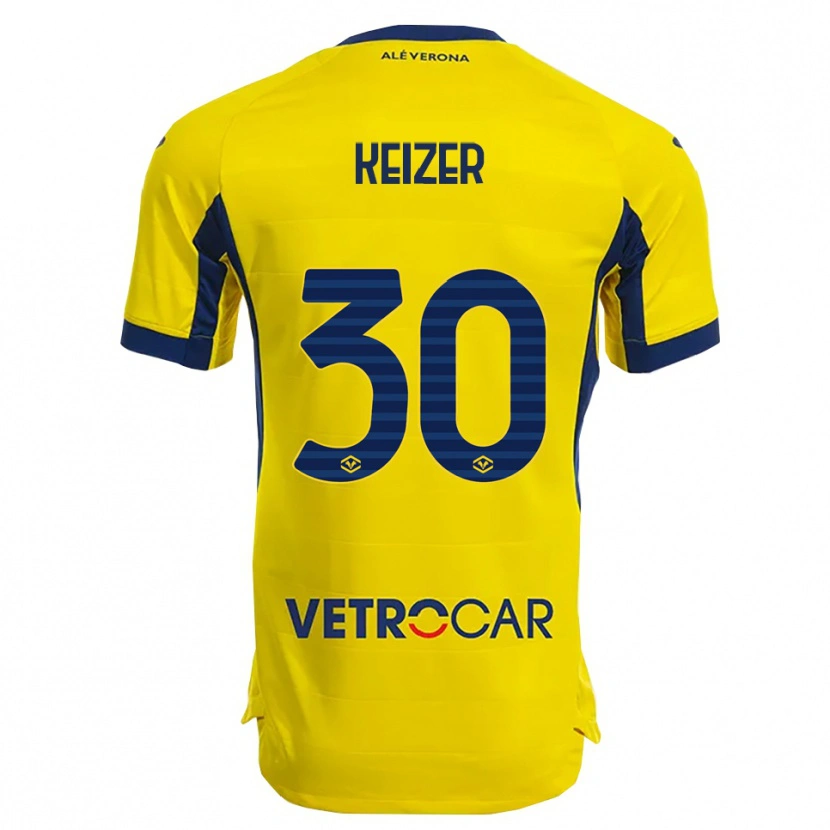 Danxen Barn Fanny Keizer #30 Gul Marinblå Bortatröja Matchtröjor 2025/26 Tröjor T-Tröja