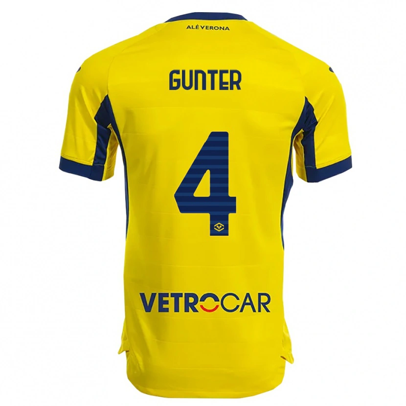 Danxen Barn Koray Günter #4 Gul Marinblå Bortatröja Matchtröjor 2025/26 Tröjor T-Tröja