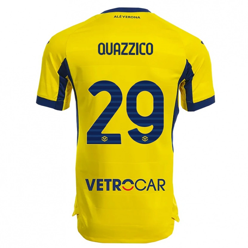 Danxen Barn Francesca Quazzico #29 Gul Marinblå Bortatröja Matchtröjor 2025/26 Tröjor T-Tröja