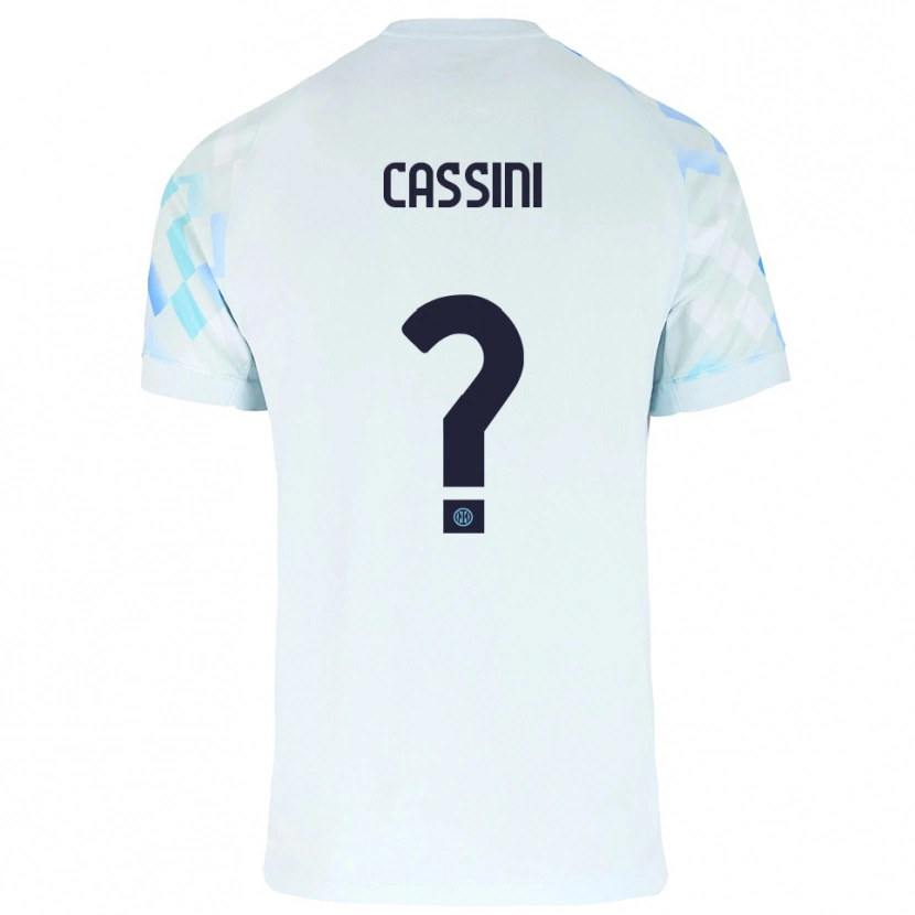 Danxen Barn Tommaso Cassini #0 Vit Blå Bortatröja Matchtröjor 2025/26 Tröjor T-Tröja