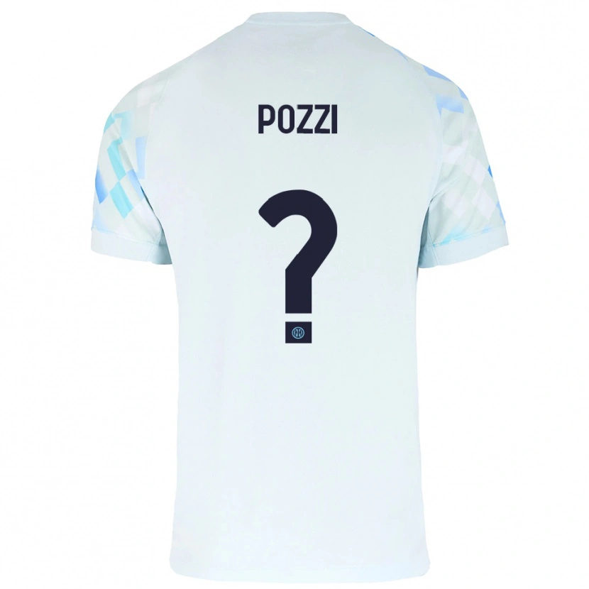 Danxen Barn Andrea Pozzi #0 Vit Blå Bortatröja Matchtröjor 2025/26 Tröjor T-Tröja