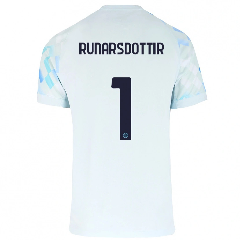 Danxen Barn Cecilía Rán Rúnarsdóttir #1 Vit Blå Bortatröja Matchtröjor 2025/26 Tröjor T-Tröja