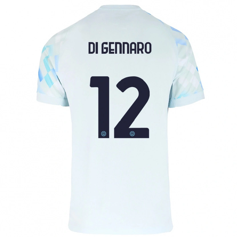 Danxen Barn Raffaele Di Gennaro #12 Vit Blå Bortatröja Matchtröjor 2025/26 Tröjor T-Tröja