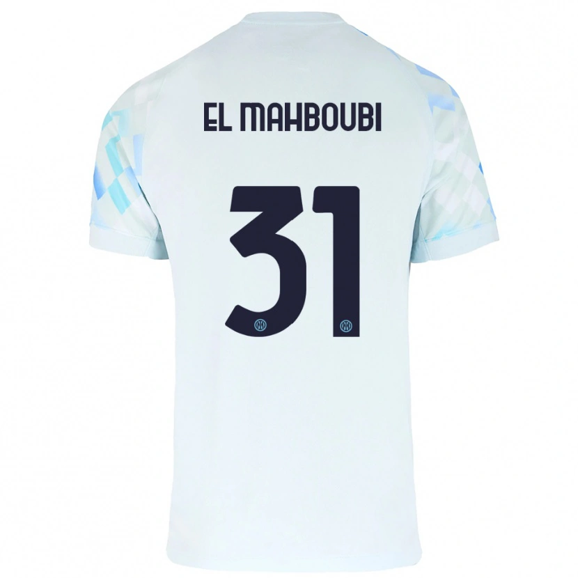 Danxen Barn Anas El Mahboubi #31 Vit Blå Bortatröja Matchtröjor 2025/26 Tröjor T-Tröja