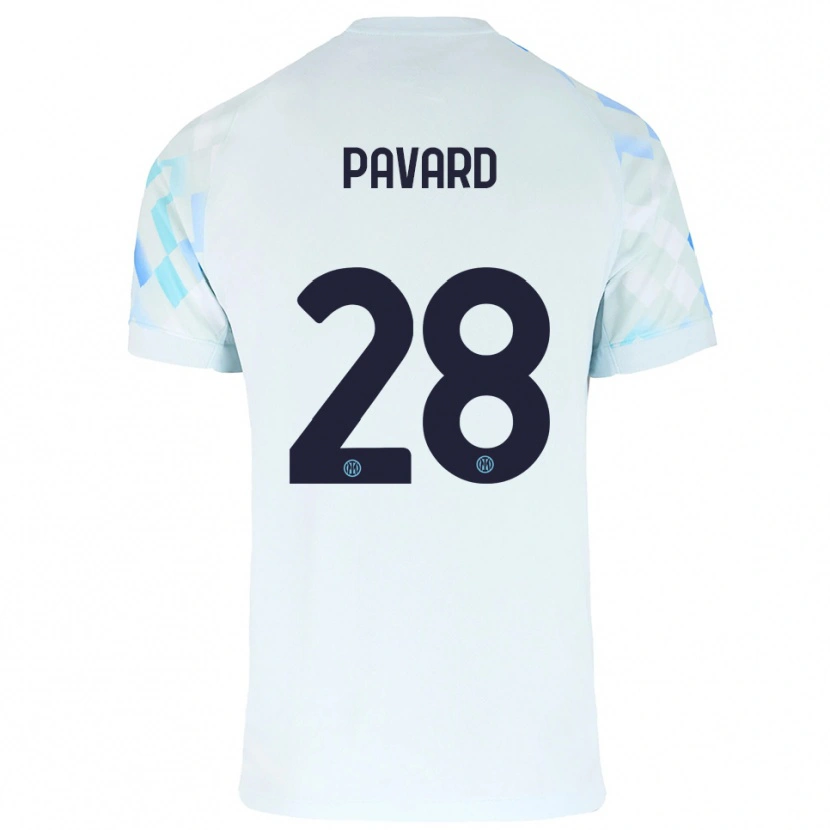 Danxen Barn Benjamin Pavard #28 Vit Blå Bortatröja Matchtröjor 2025/26 Tröjor T-Tröja