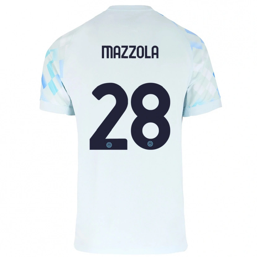 Danxen Barn Giuseppe Mazzola #28 Vit Blå Bortatröja Matchtröjor 2025/26 Tröjor T-Tröja