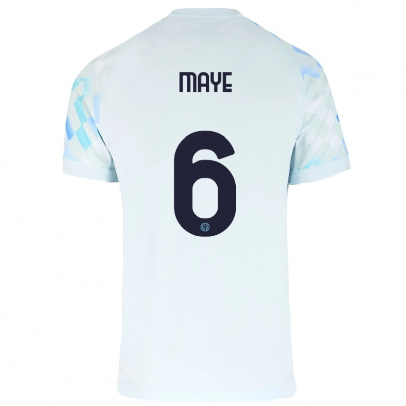 Danxen Barn Yvan Maye #6 Vit Blå Bortatröja Matchtröjor 2025/26 Tröjor T-Tröja