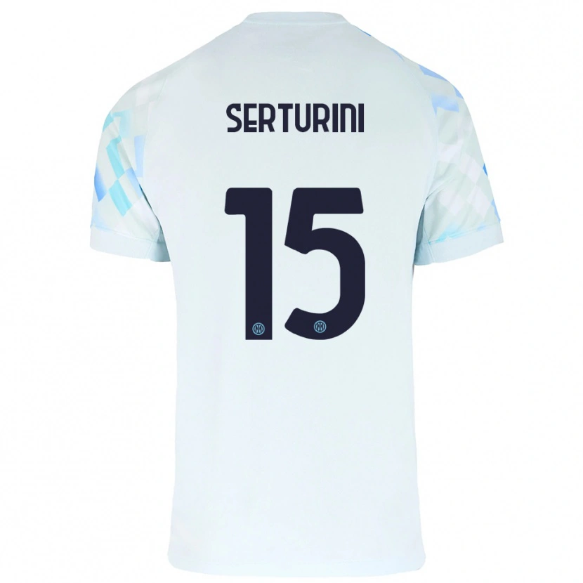 Danxen Barn Annamaria Serturini #15 Vit Blå Bortatröja Matchtröjor 2025/26 Tröjor T-Tröja