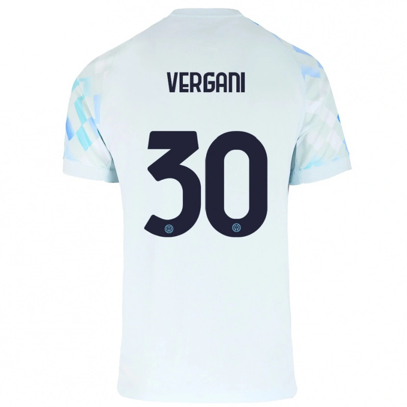 Danxen Barn Bianca Vergani #30 Vit Blå Bortatröja Matchtröjor 2025/26 Tröjor T-Tröja