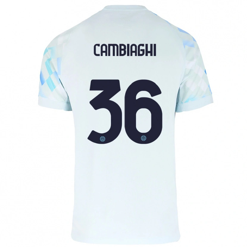 Danxen Barn Michela Cambiaghi #36 Vit Blå Bortatröja Matchtröjor 2025/26 Tröjor T-Tröja
